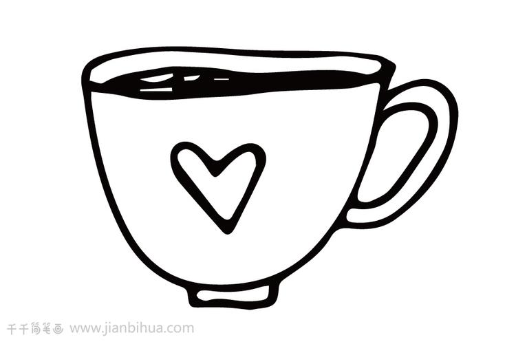 茶杯的简单画法图片