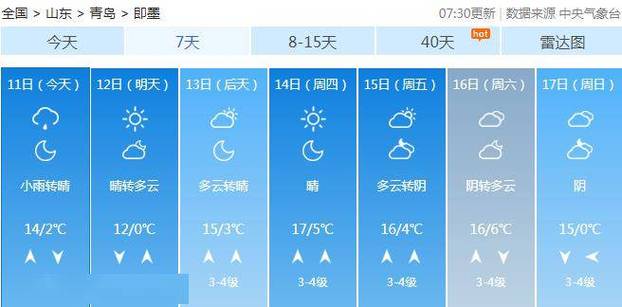 青岛一周天气预报15天即墨