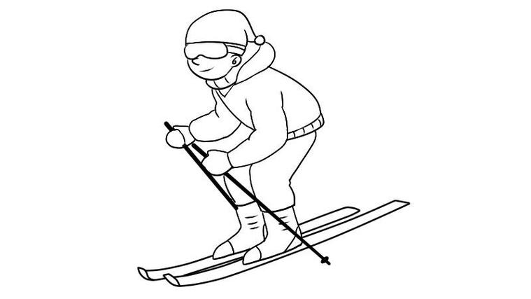 滑雪简笔画的相关图片